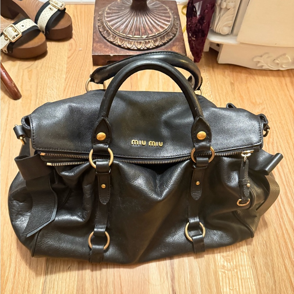 Miu Miu Black Leather Satchel